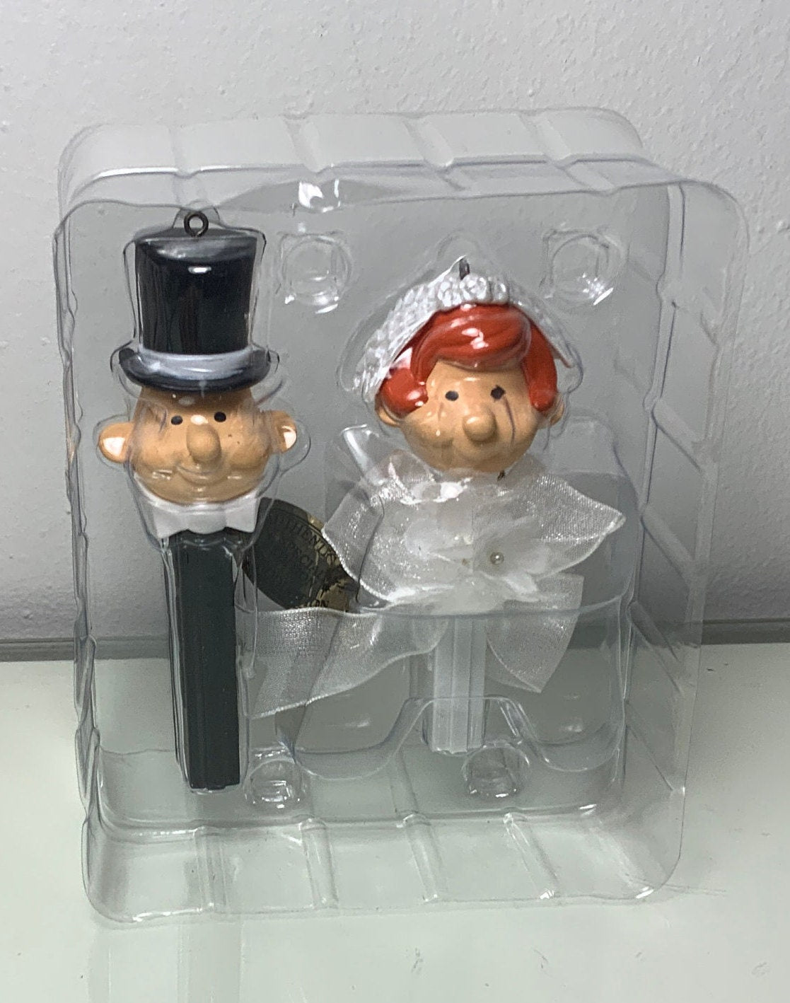 Carlton Cards Pez Bride & Groom Christmas Ornaments