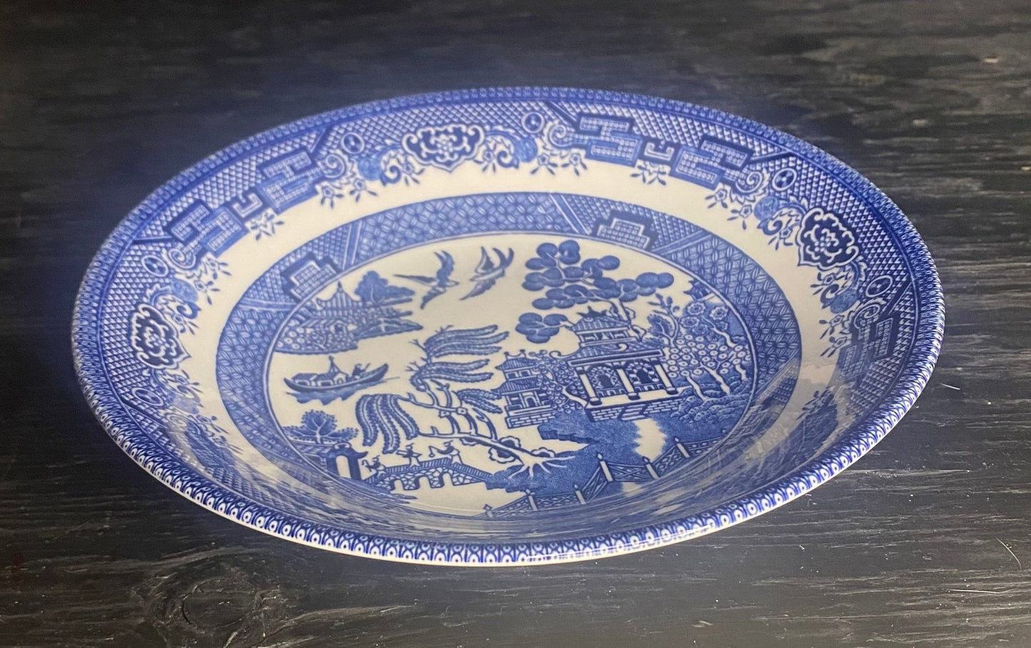 Churchill Blue Willow Shallow Soup Bowl
