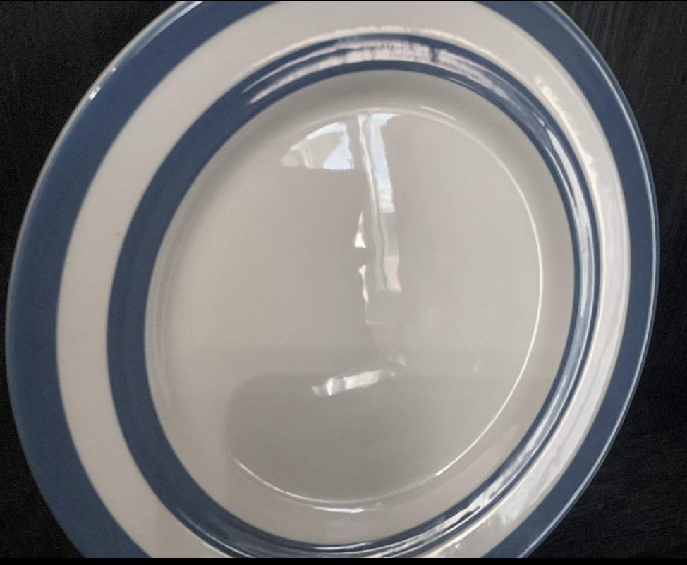 Cloverleaf Vintage Blue Striped Side replacement Salad Plate