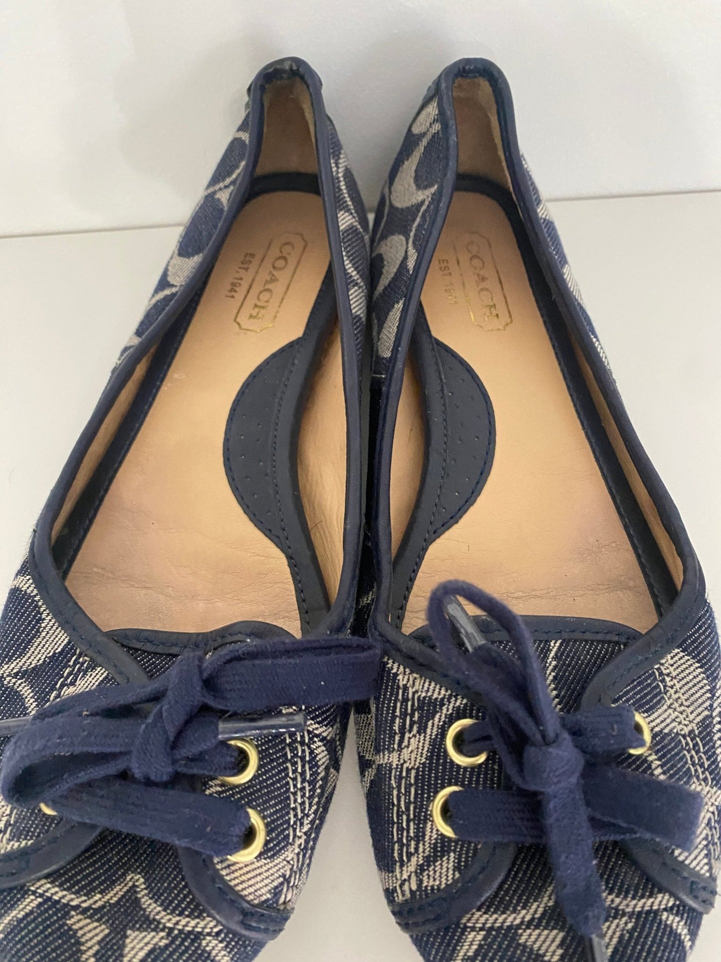 Coach Abigail Flat in Signature Denim size 6