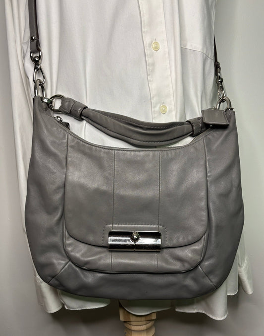 Coach Kristin Pewter Gray Leather Hobo Shoulder Bag Purse K1126-16808