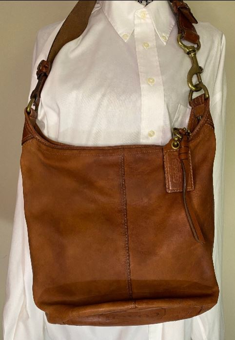 Coach Legacy Bleeker Brown Leather Bucket Shoulder Crossbody Bag F0793