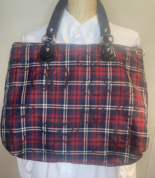 Coach Poppy Tartan Plaid Handbag Purse