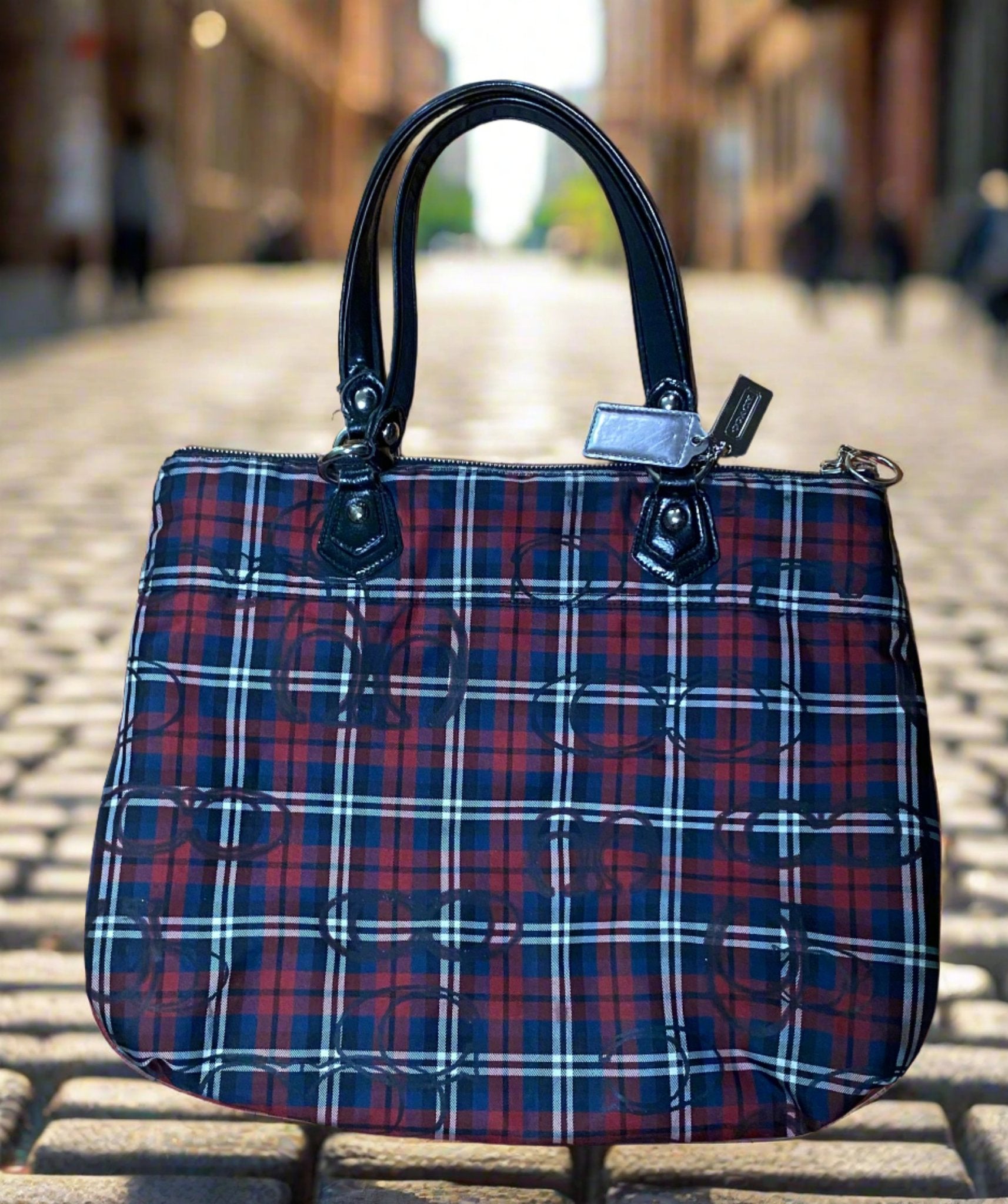 Coach Poppy Tartan Plaid Handbag Purse HLJ at Home