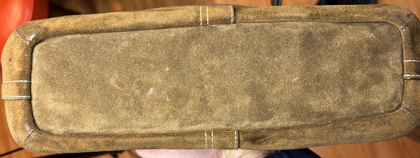 Coach Soho Signature Brown Suede Crossbody Purse