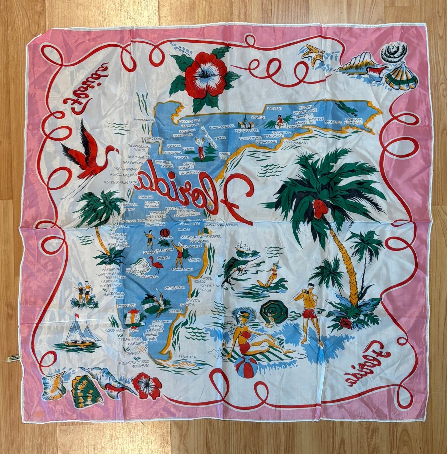 Collectible Florida Souvenir Vintage Scarf