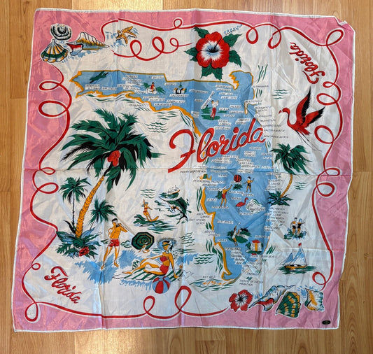 Collectible Florida Souvenir Vintage Scarf