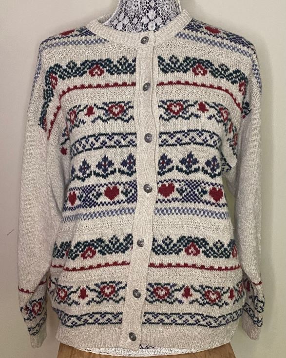 Cottage Cove Christmas Theme Full Button Women’s Cardigan