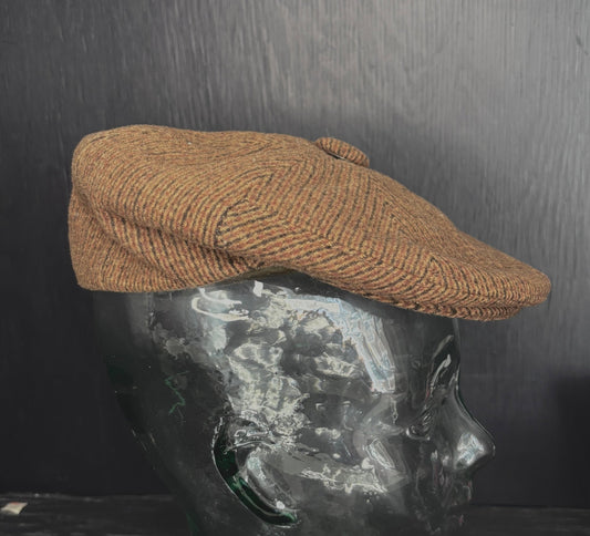 Creazione Moda Giovane Brown Tweed Vintage Newsboy Hat