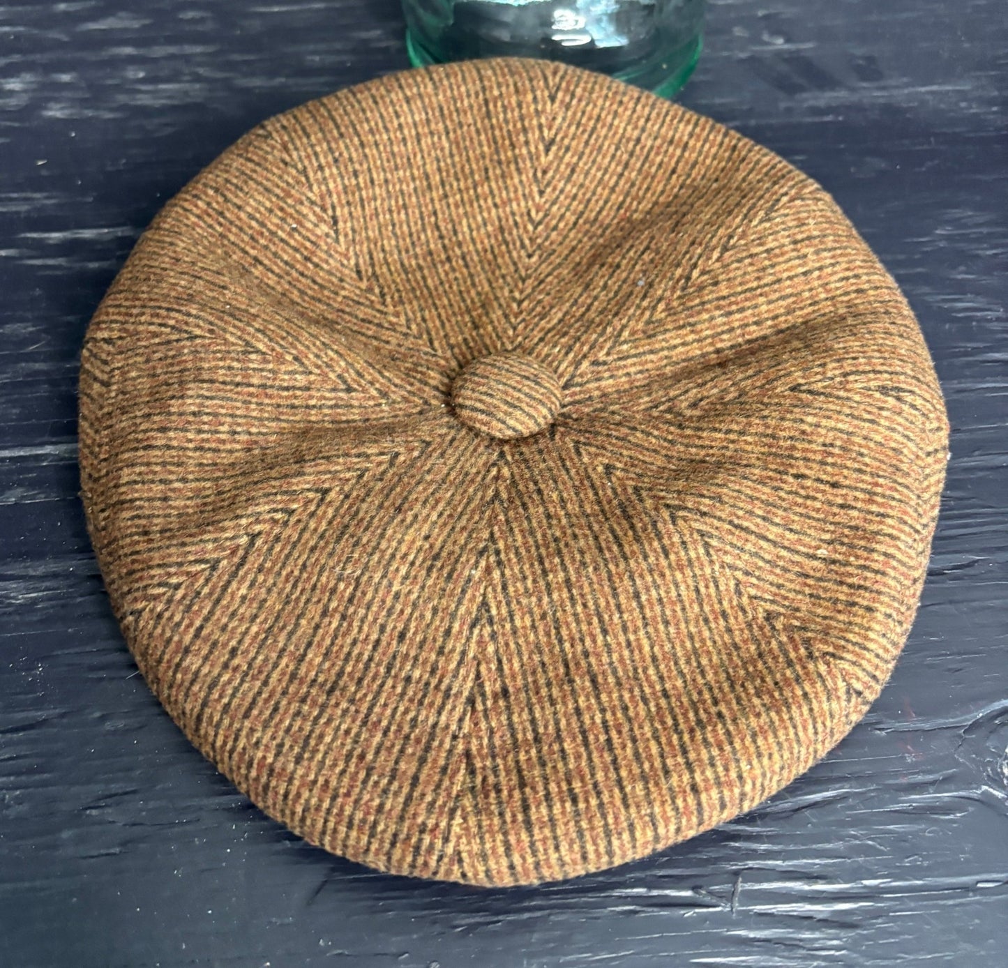 Creazione Moda Giovane Brown Tweed Vintage Newsboy Hat