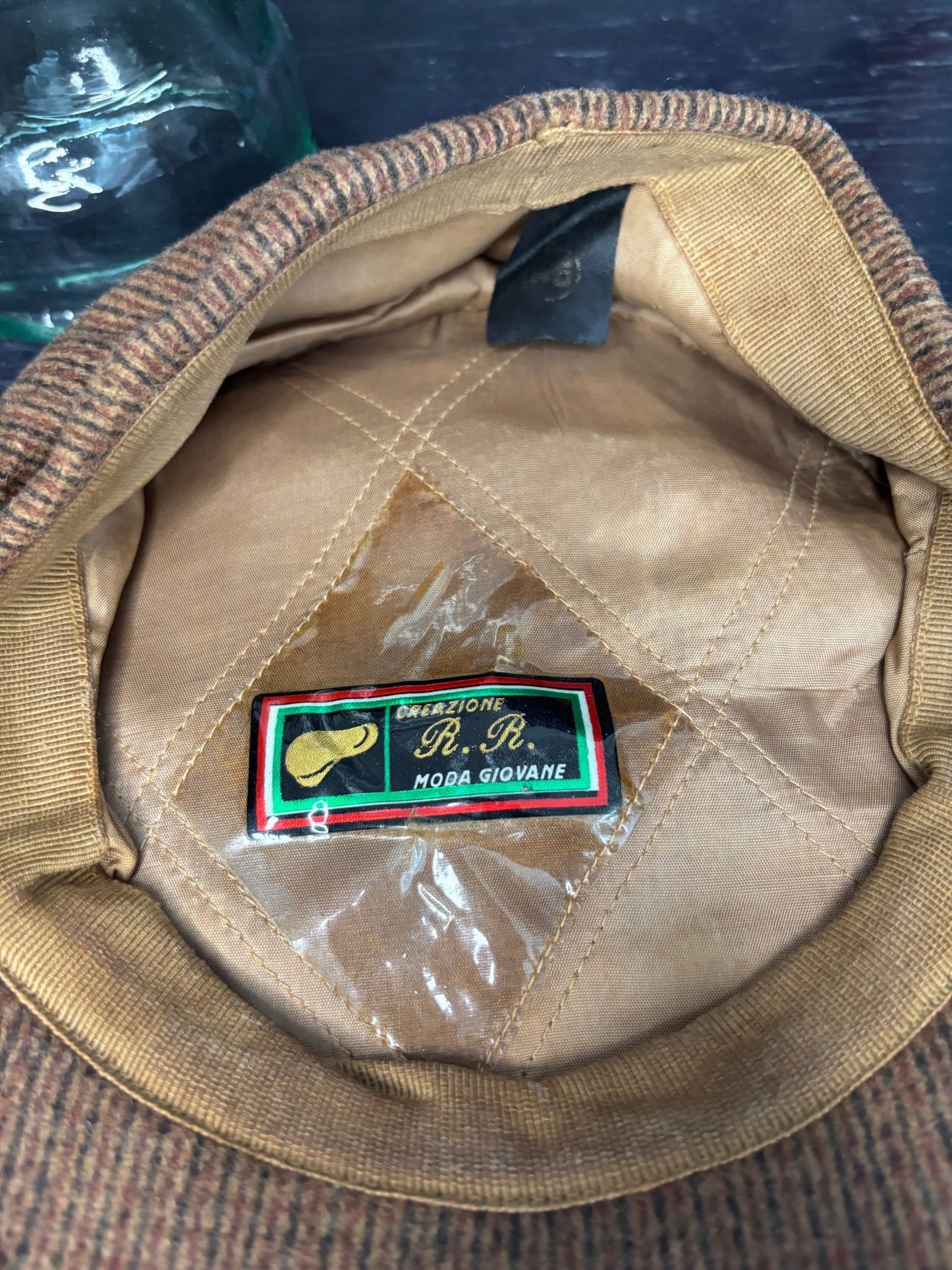 Creazione Moda Giovane Brown Tweed Vintage Newsboy Hat