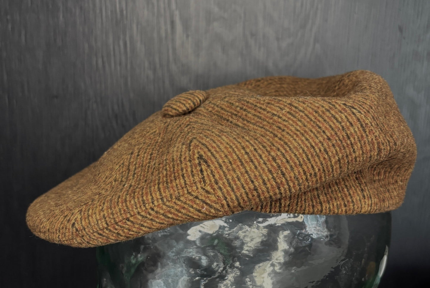 Creazione Moda Giovane Brown Tweed Vintage Newsboy Hat