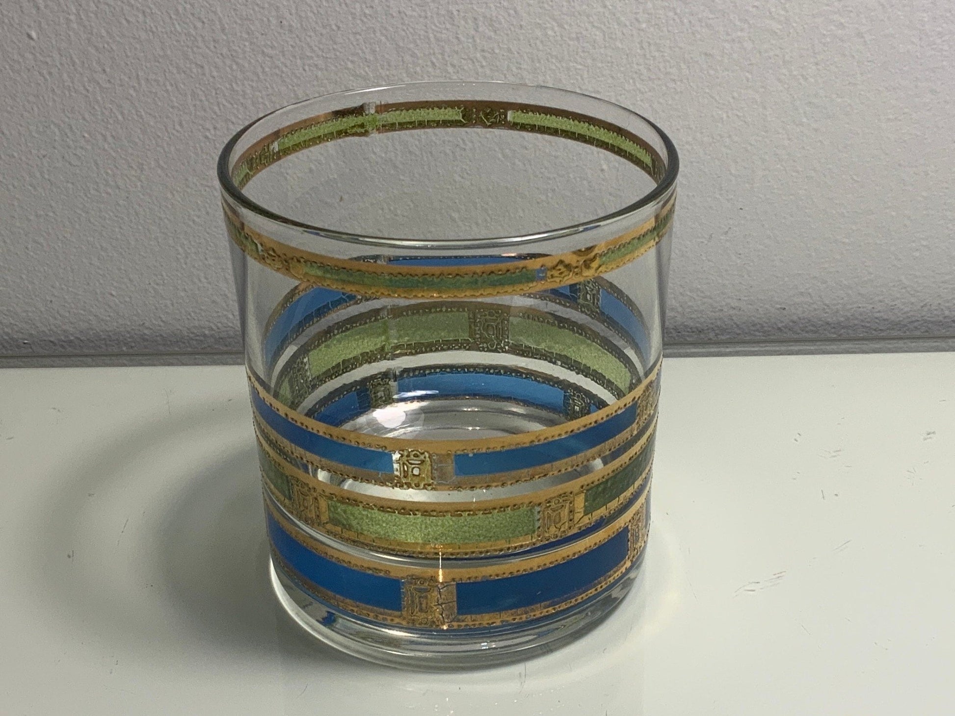 Culver Blue Empress Cocktail Old Fashioned Glasses Set