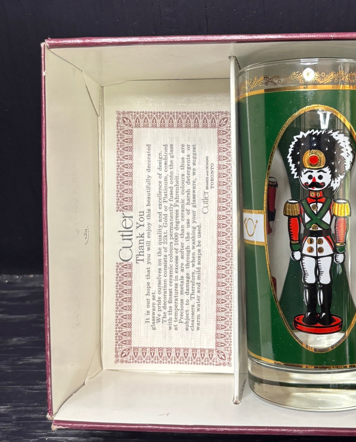 Cutler Christmas Toy Soldier Highball Tumblers Glasses Set