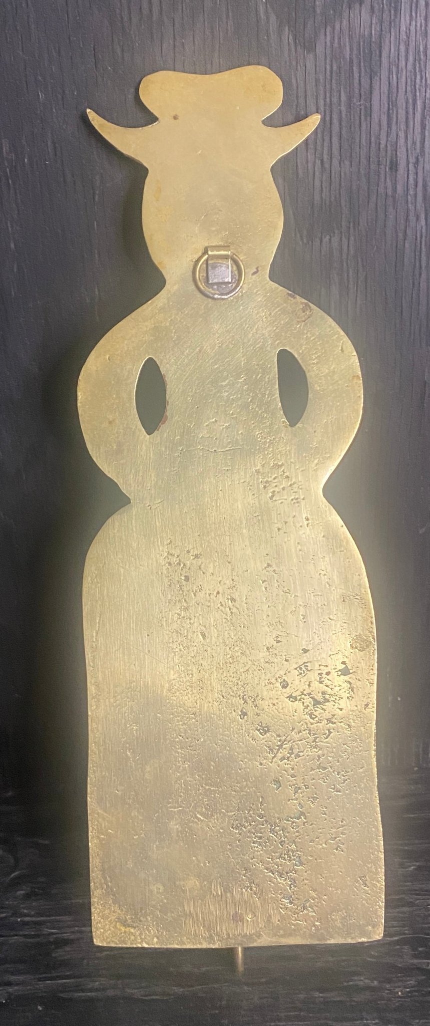 Danish Woman Brass Wall Sconce Candlestick Holder