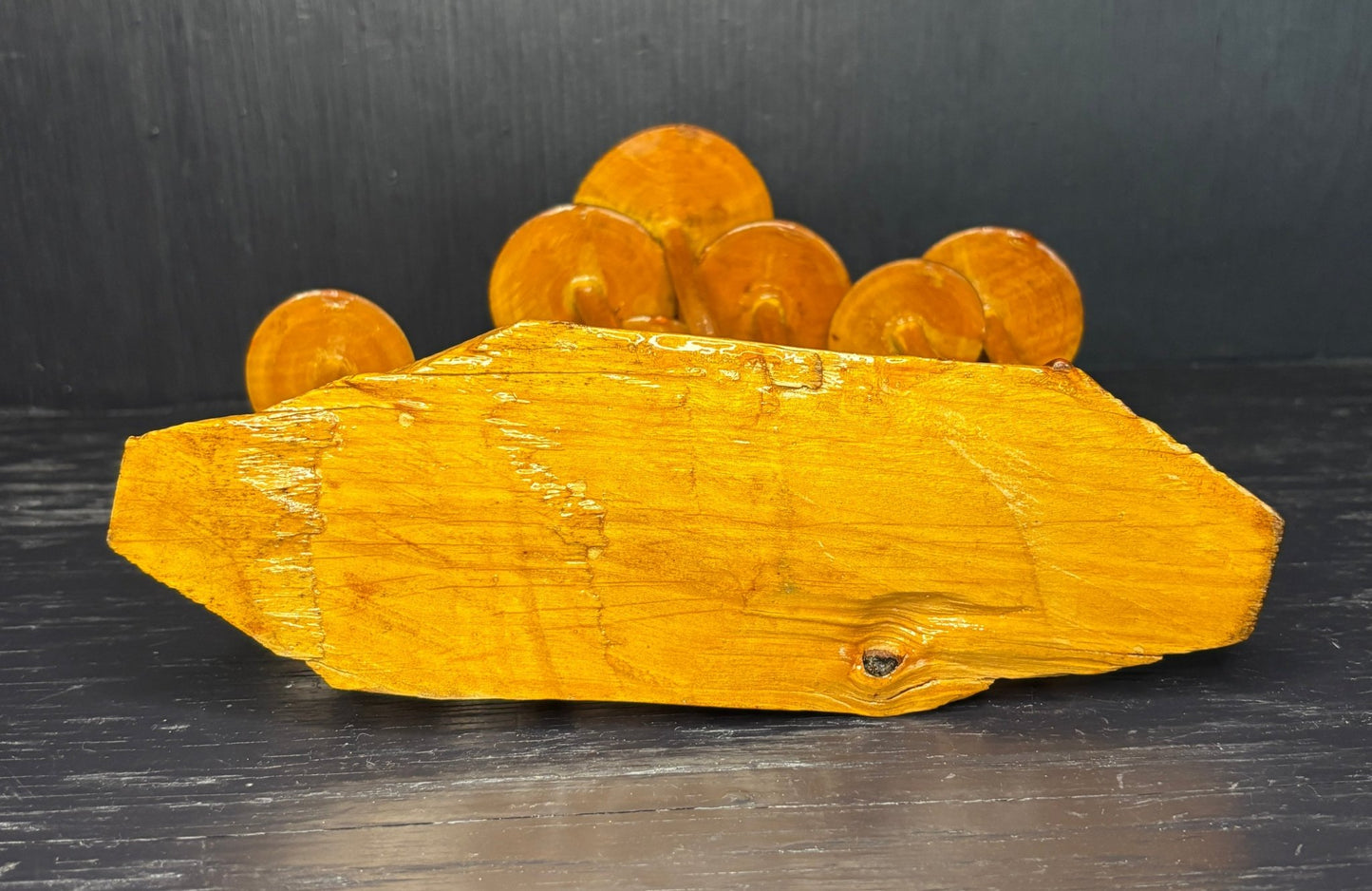 Decorative Wood Mushroom Cluster Folk Art