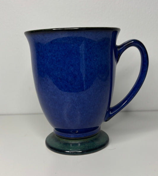Denby Harlequin Blue and Green Footed Pedestal Mugs