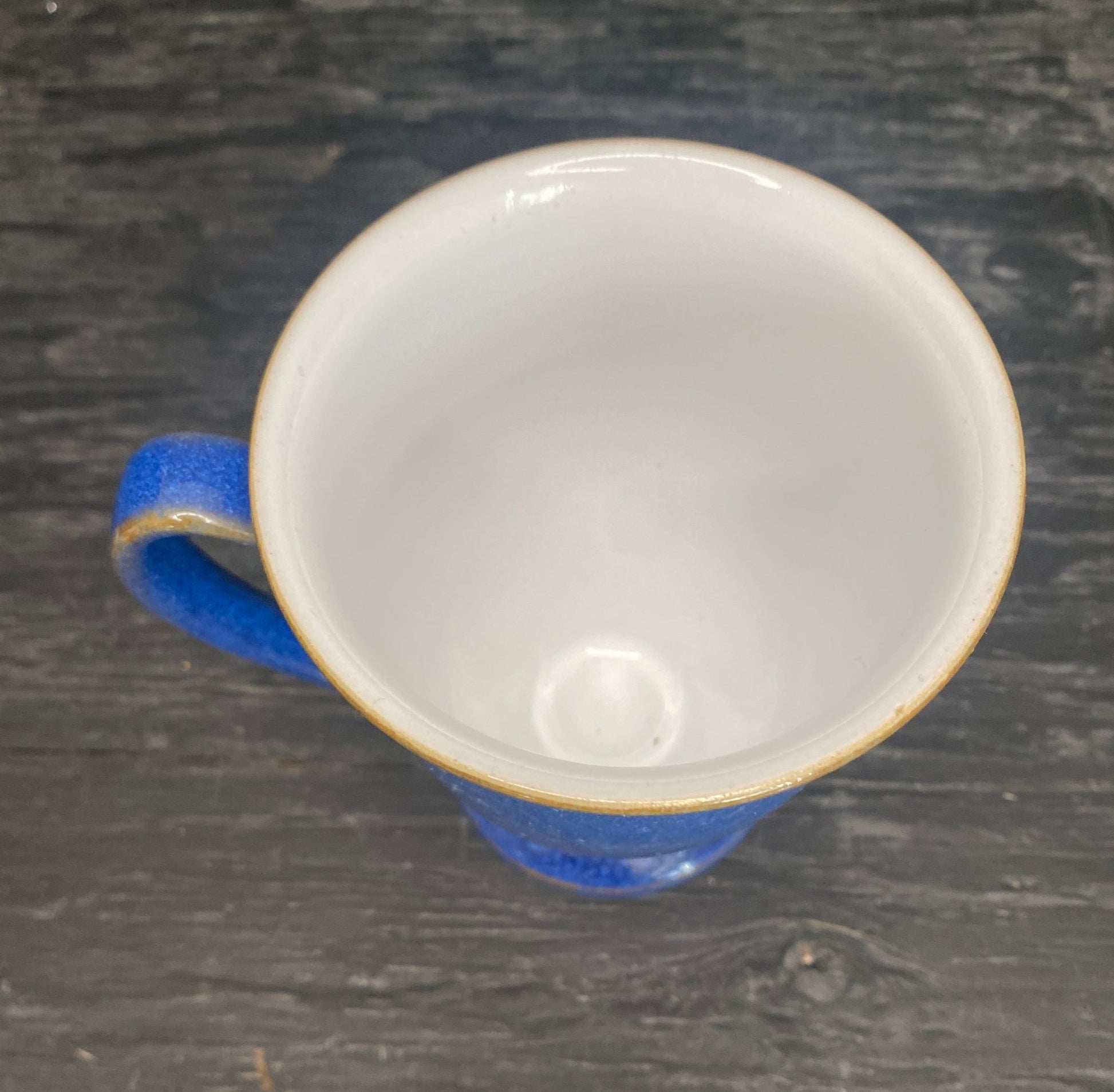 Denby Harlequin Blue and White Pedestal Mugs