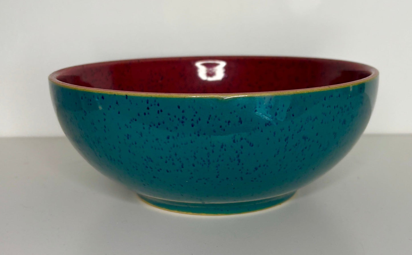 Denby Harlequin Green and Red Soup Bowls