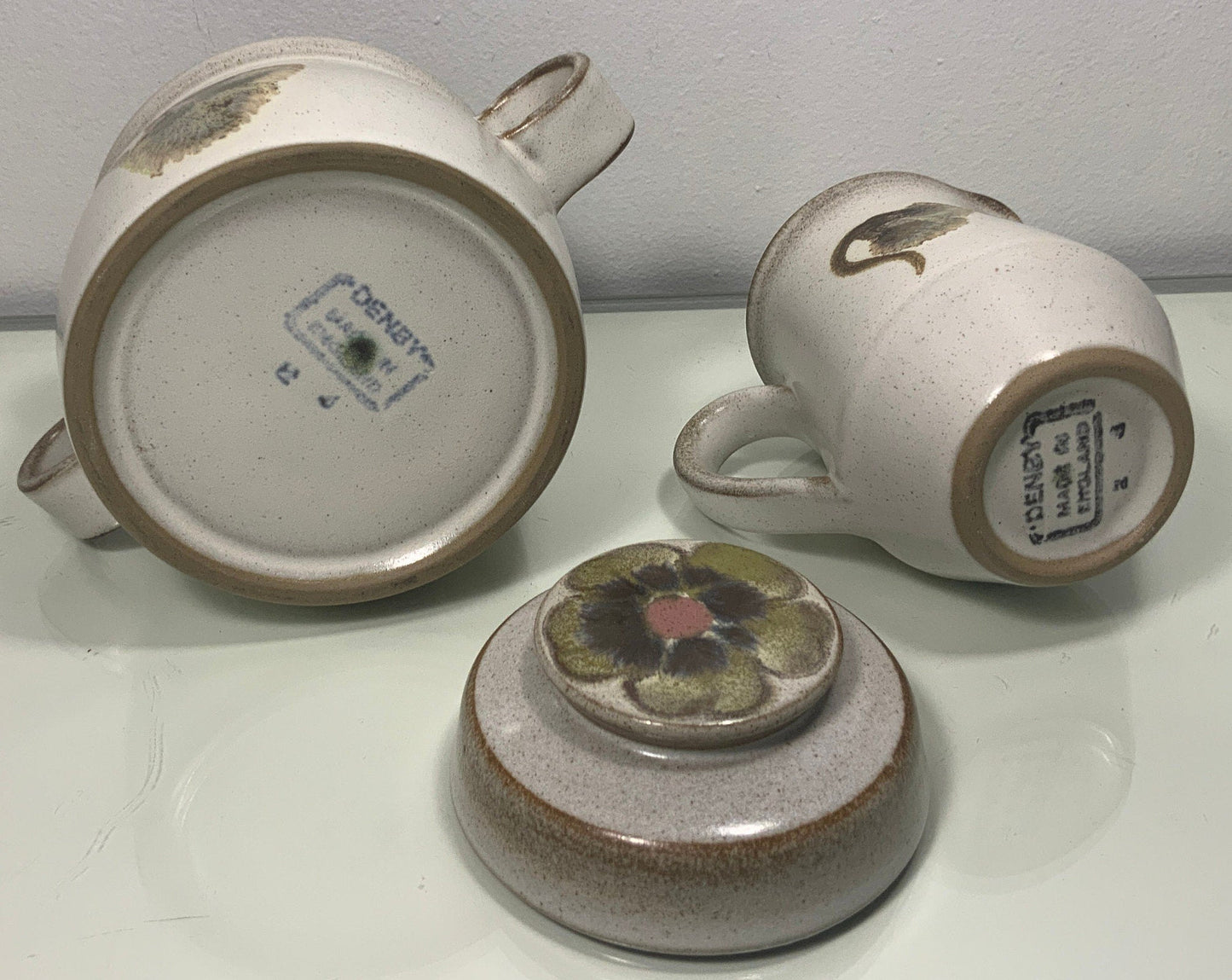 Denby Langley Troubadour Sugar Bowl and Creamer
