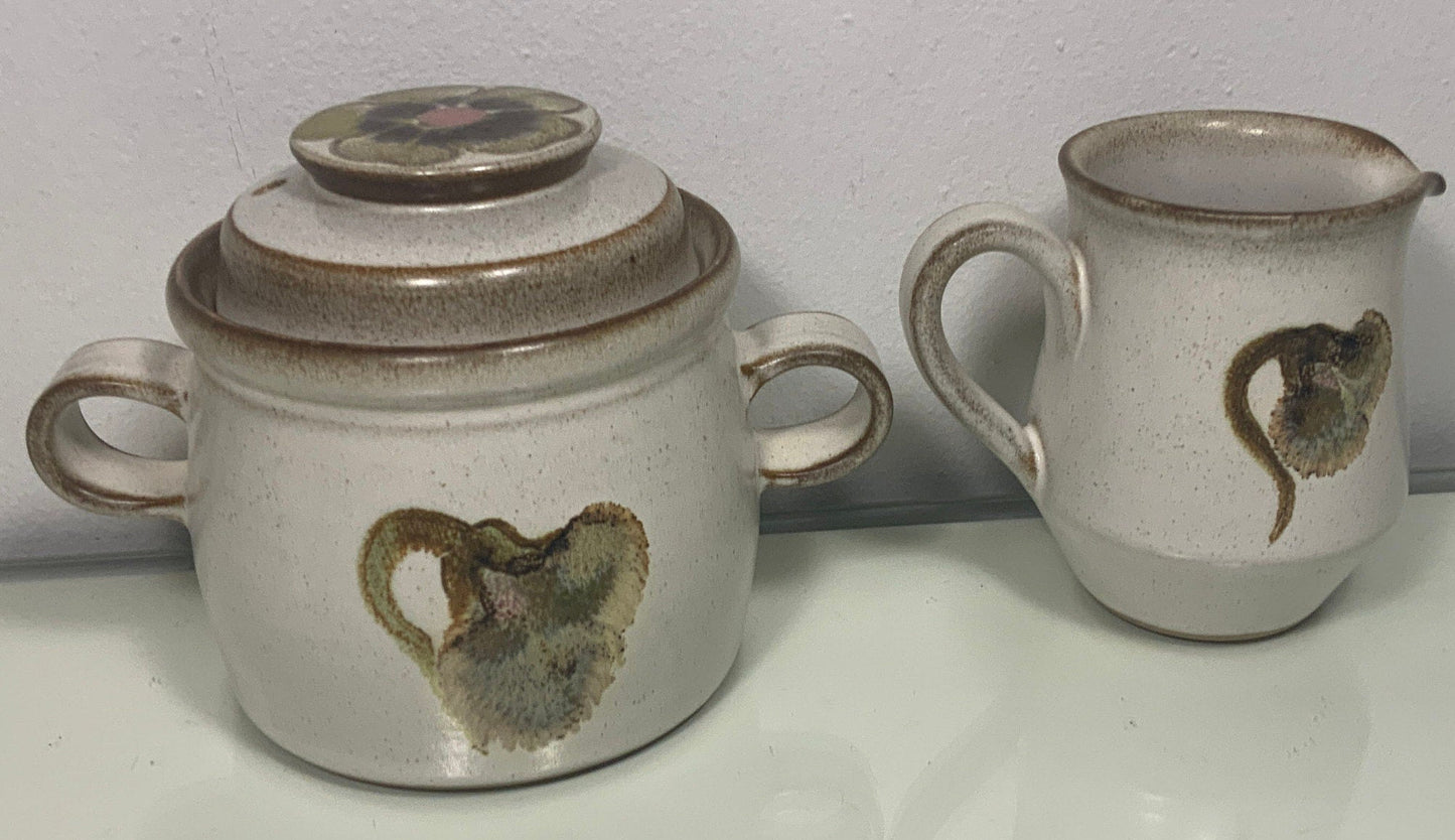 Denby Langley Troubadour Sugar Bowl and Creamer