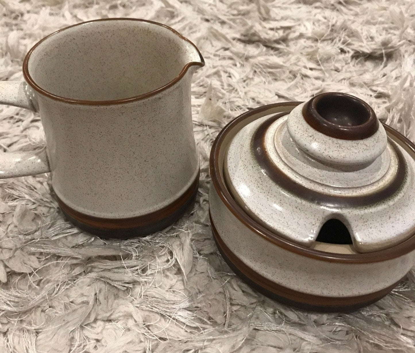 Denby Potters Wheel Creamer and Sugar Bowl set