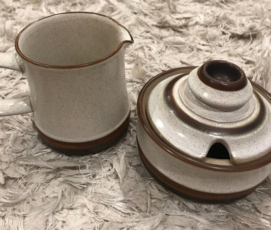 Denby Potters Wheel Creamer and Sugar Bowl set