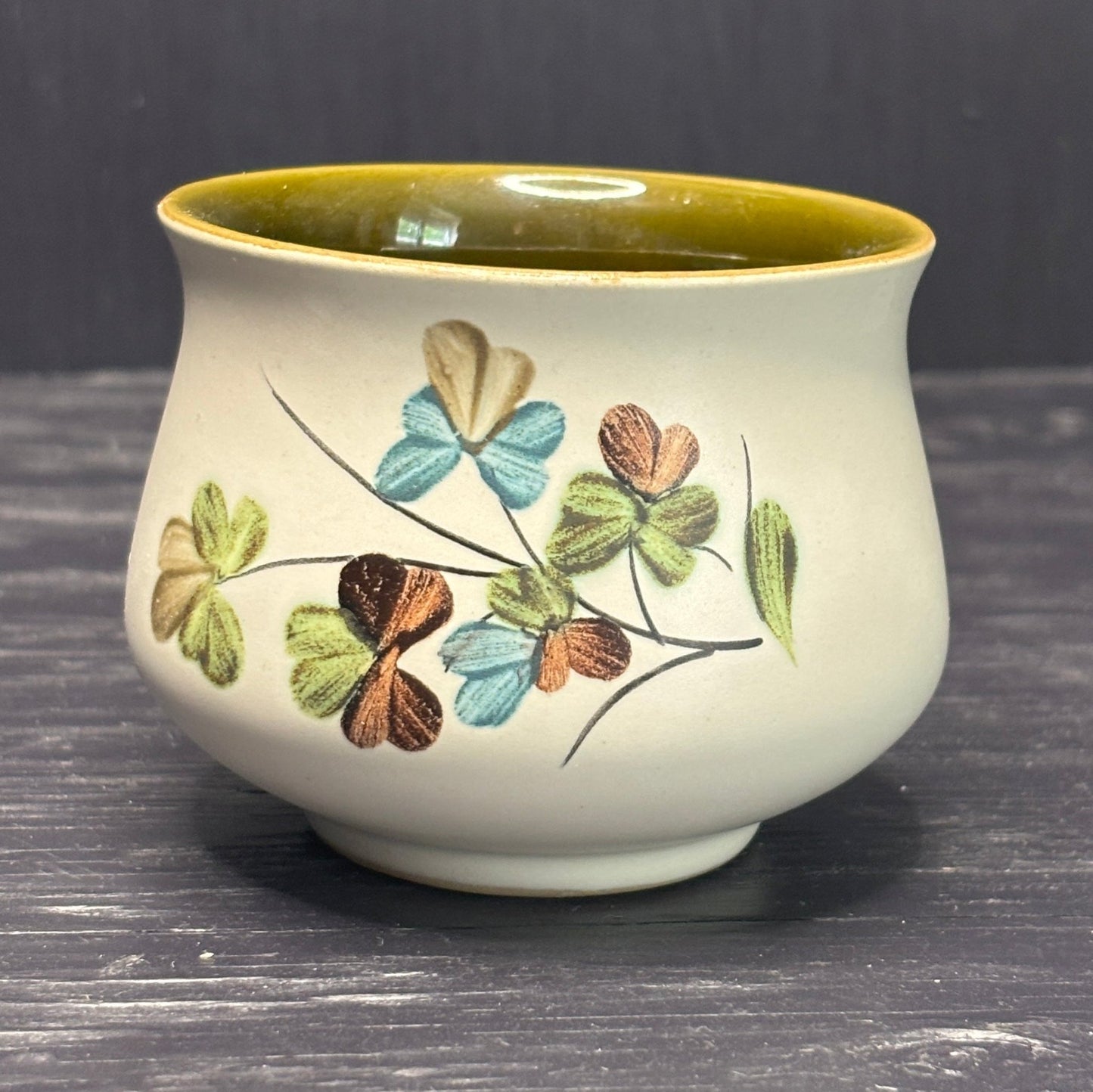 Denby Shamrock Sugar Bowl with blue, red and yellow flower design