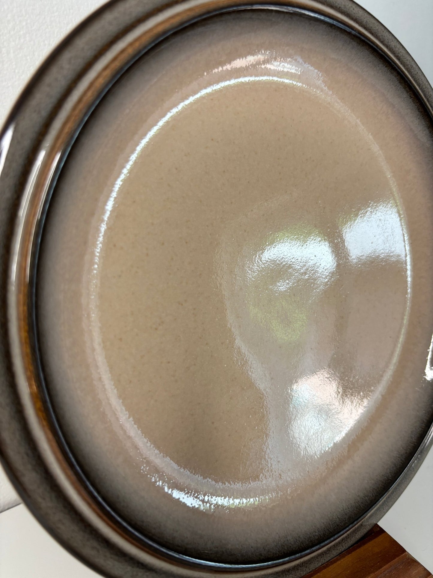 Denby Sonnet Salad Plate that is brown with brown trim