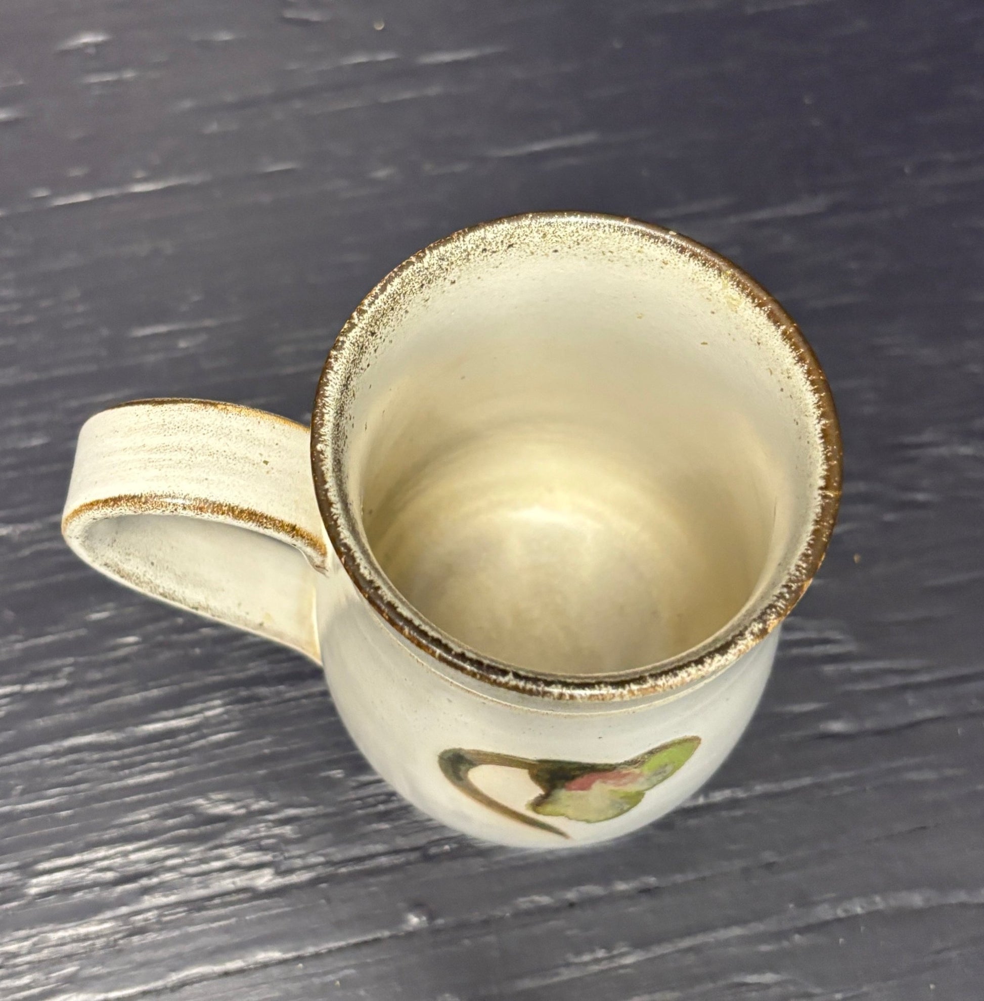 Denby Troubadour Coffee Mug with green flower design