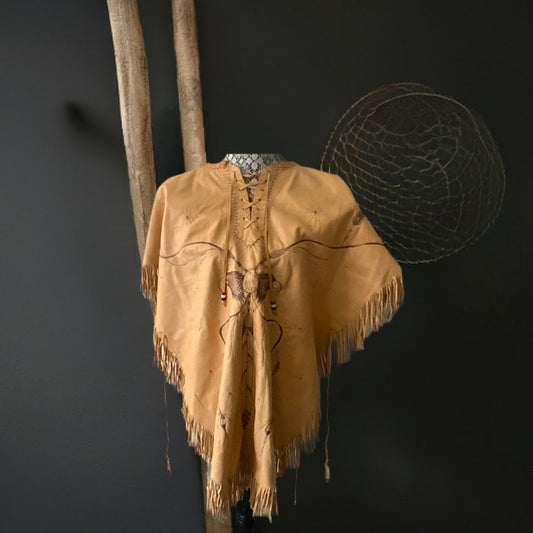 Du Sault First Nations Deerskin Poncho