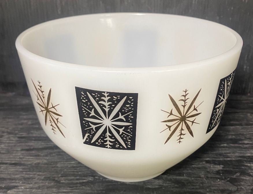 Federal Glass 1950s Atomic Age Starburst Mixing Bowl