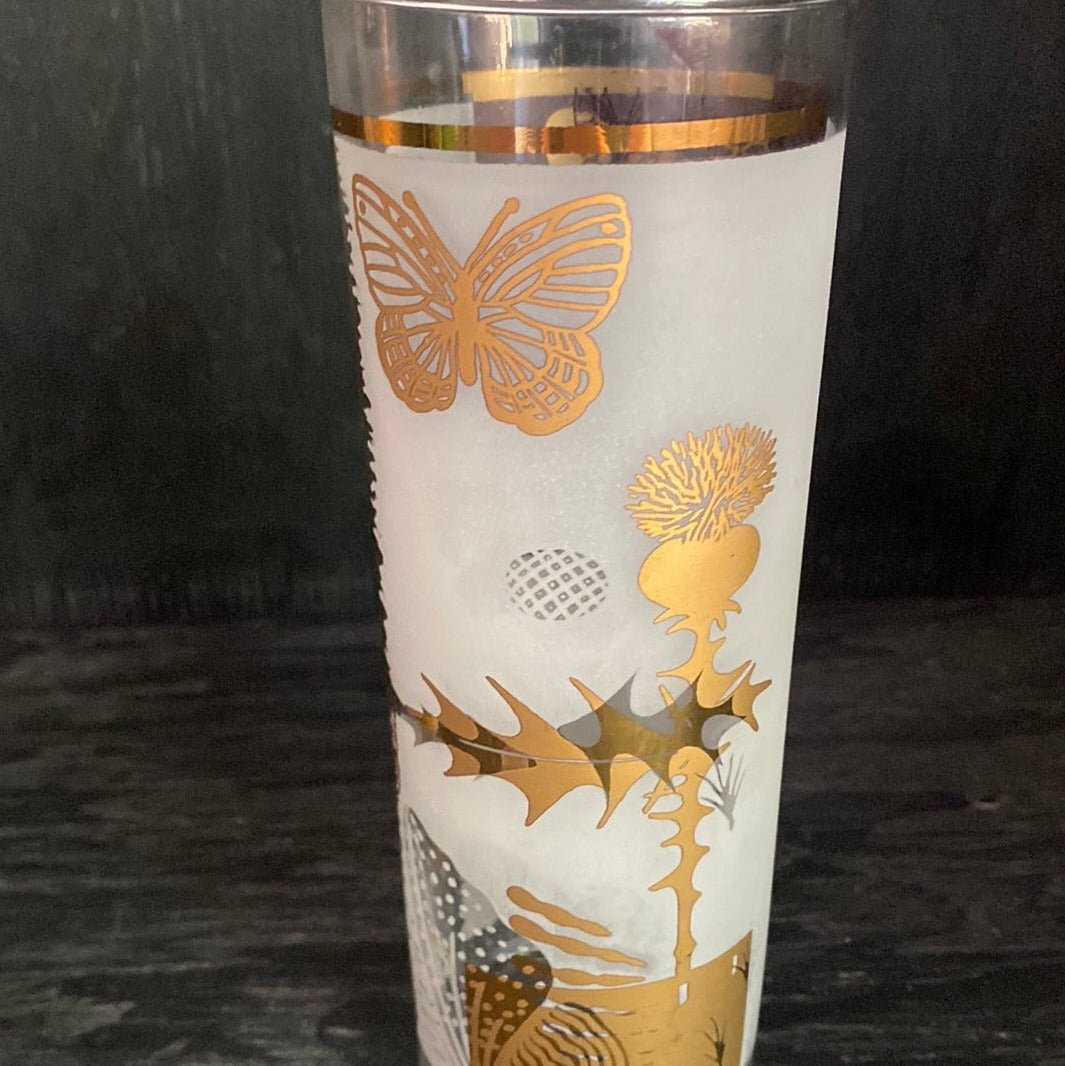 Federal Glass Golden Meadow Frosted Highball Glasses