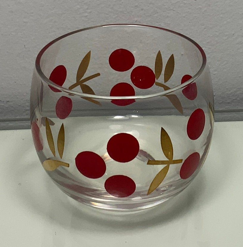 Federal Glass Roly Poly Cherry Lowball Bar Glass