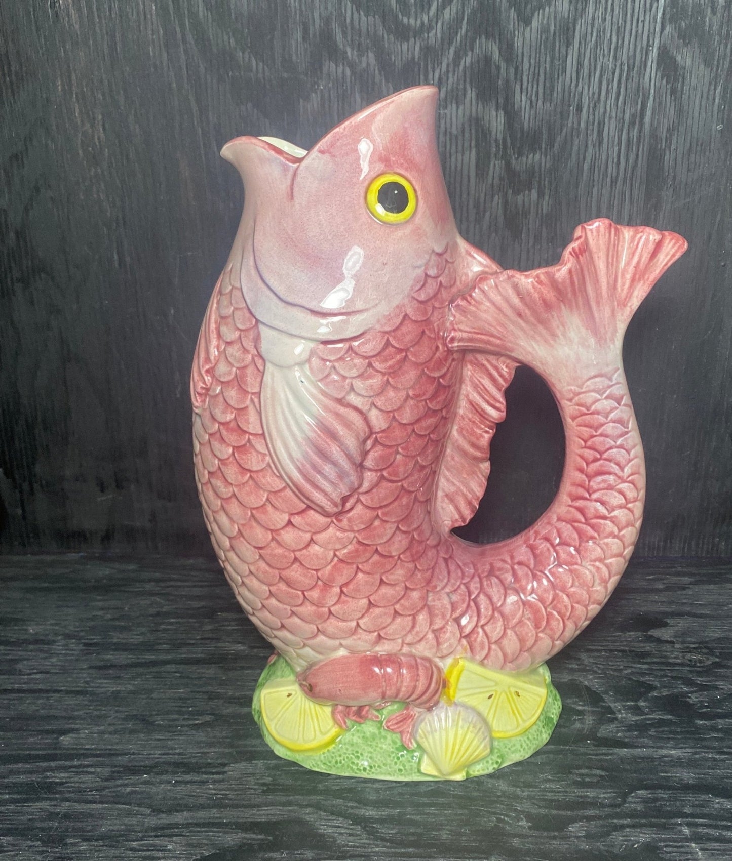 pink fish shaped vase