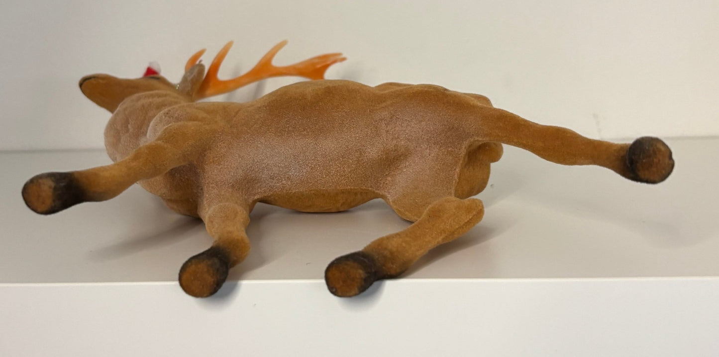Flocked Felt Christmas Reindeer Figurine