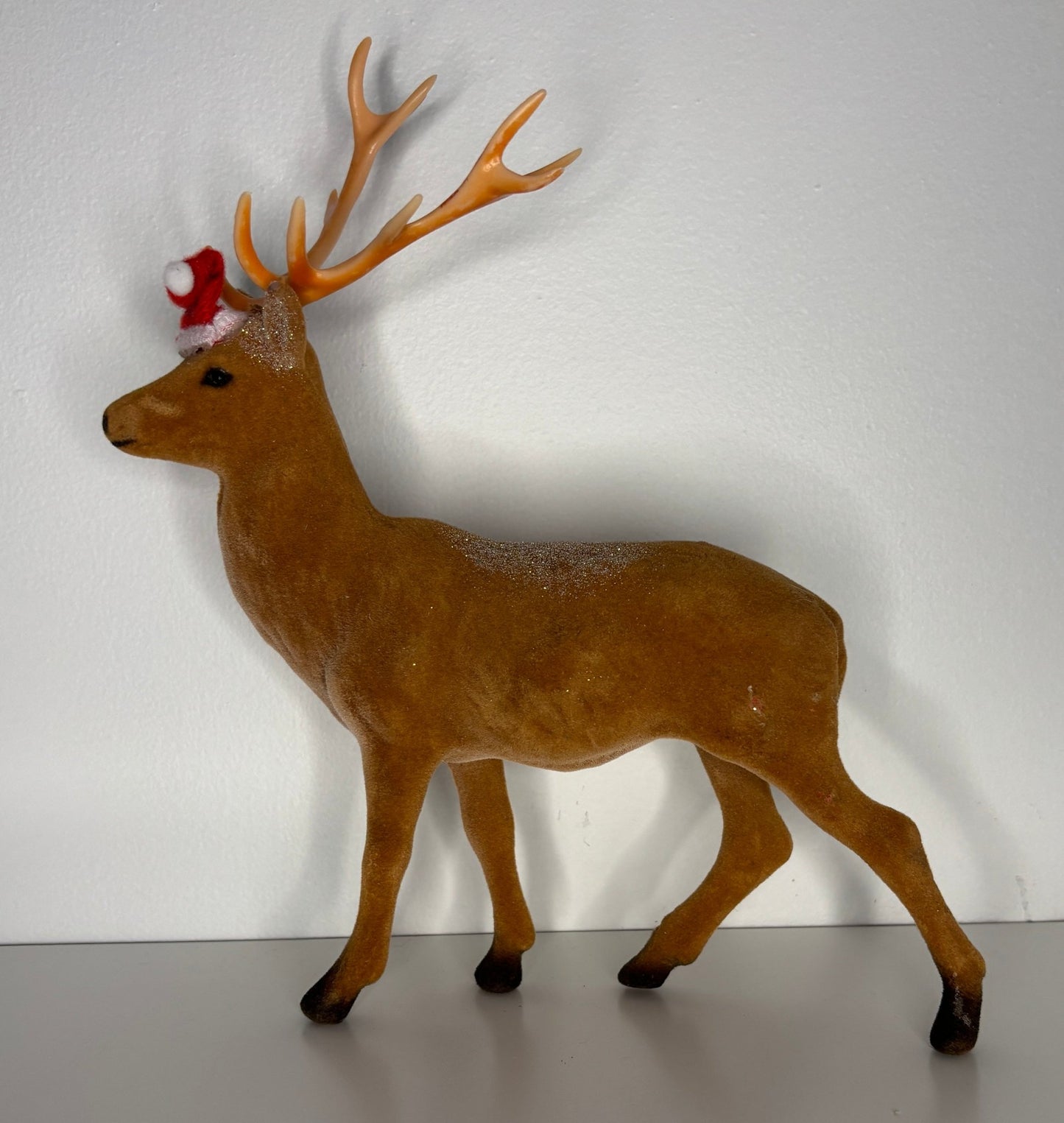 Flocked Felt Christmas Reindeer Figurine