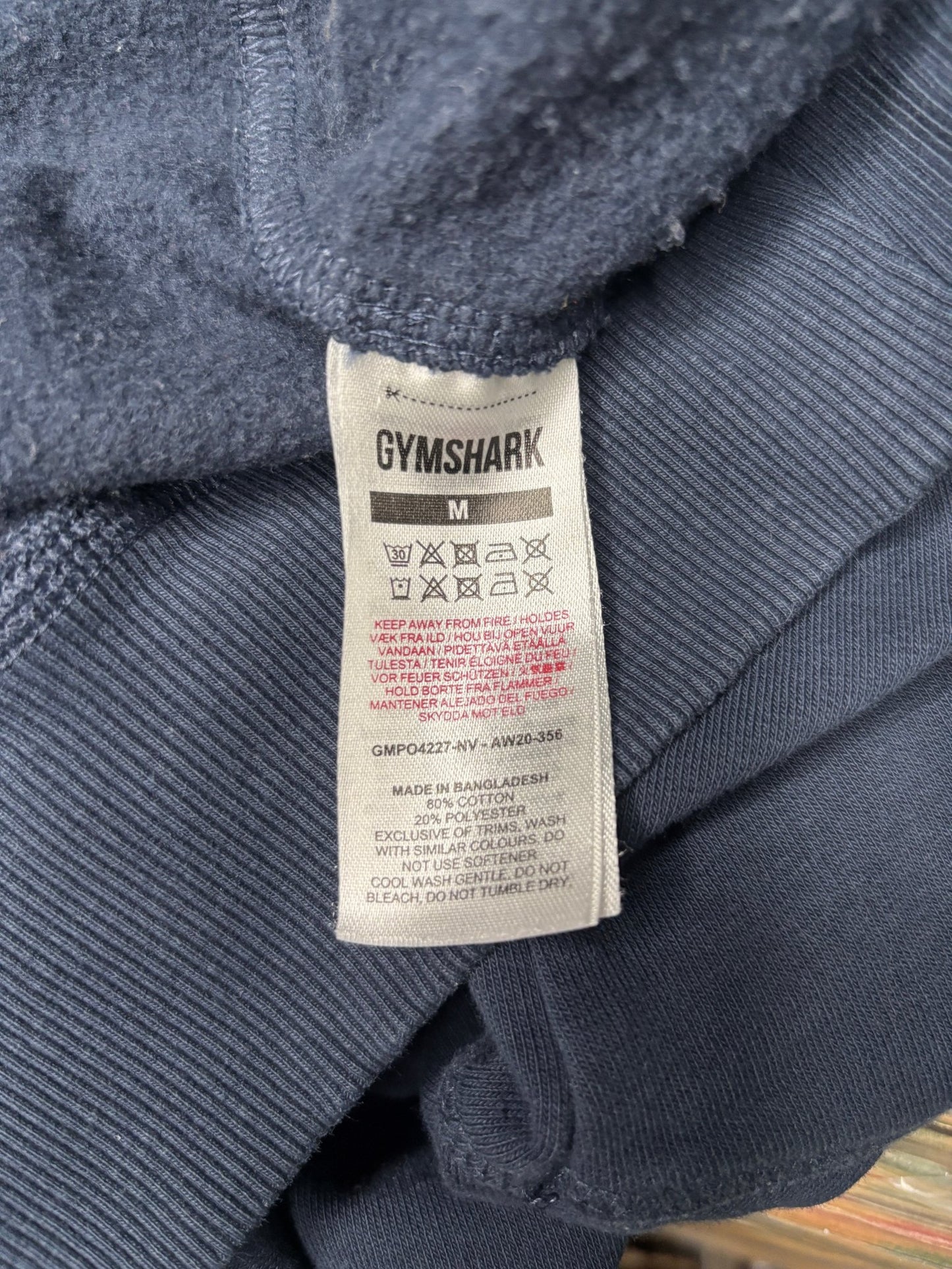 Gymshark Navy Blue Logo Hoodie Sweatshirt Adult Medium