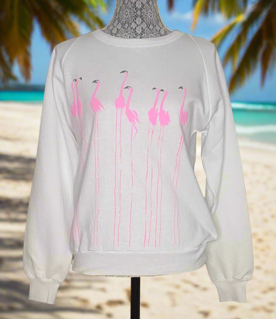 Hampstead House Vintage Pink Flamingo Sweatshirt