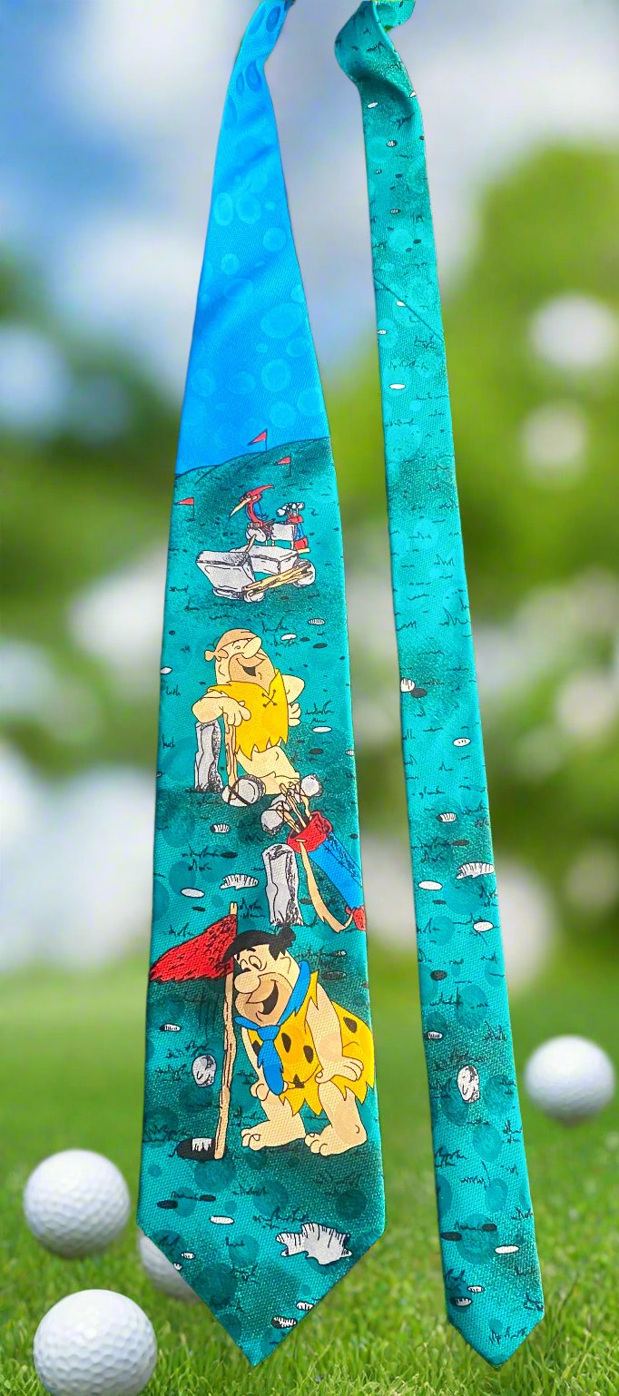 Hanna Barbera Flintstone Golfing Tie Necktie