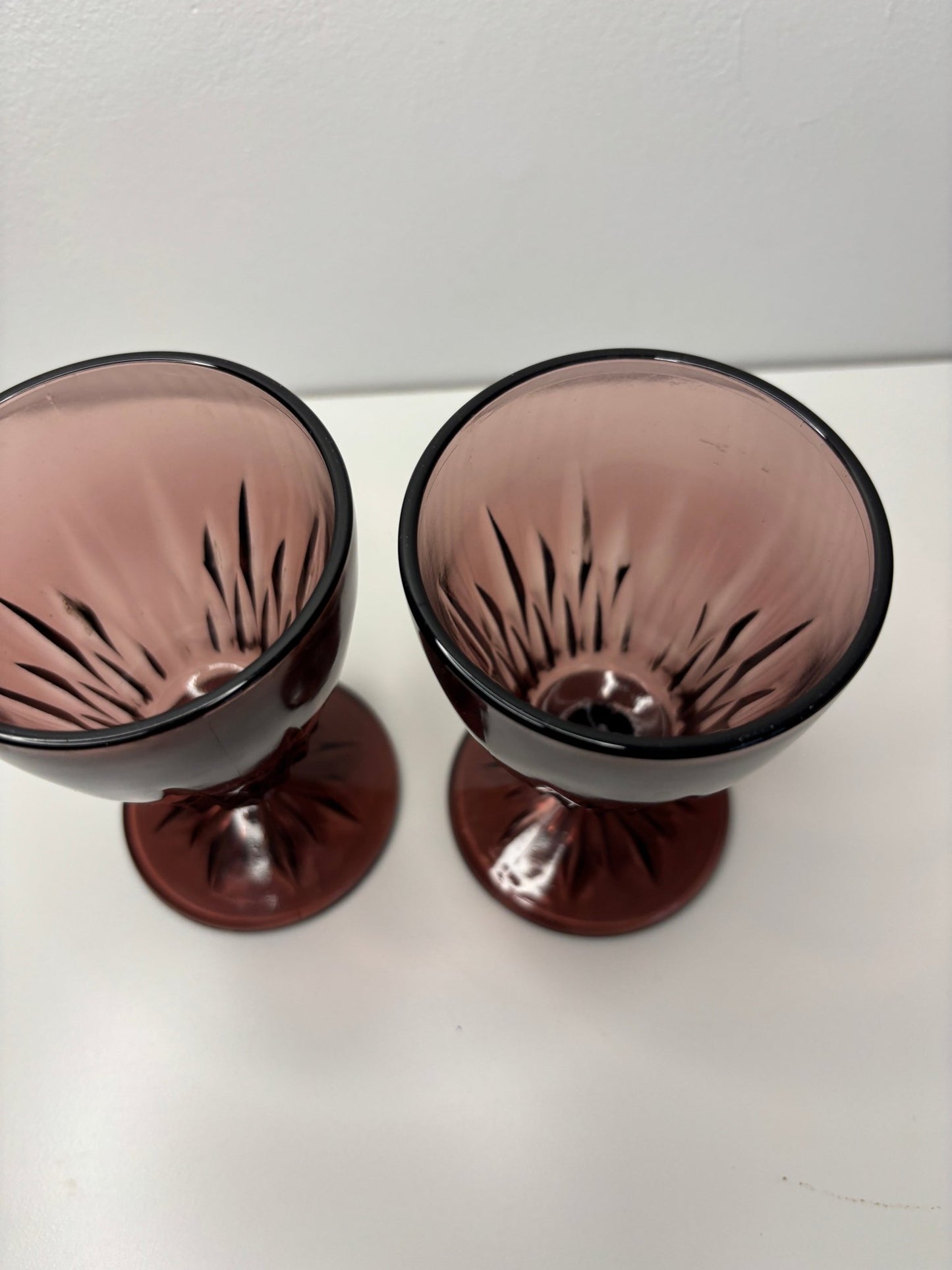 Hazel Atlas Amethyst Footed Glasses