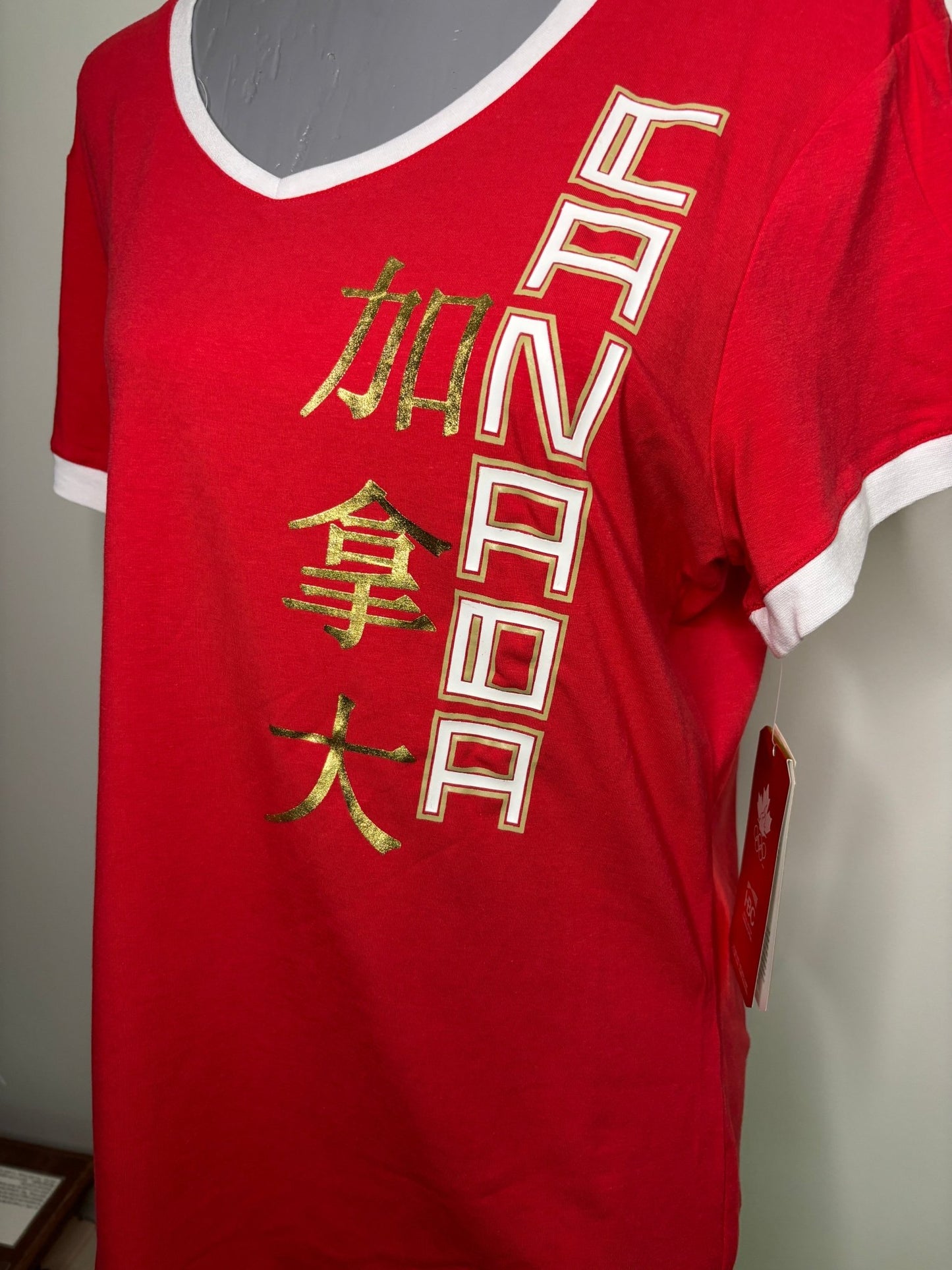 Hudsons Bay 2008 Beijing Olympics Team Canada Red Womens Tee Shirt XL