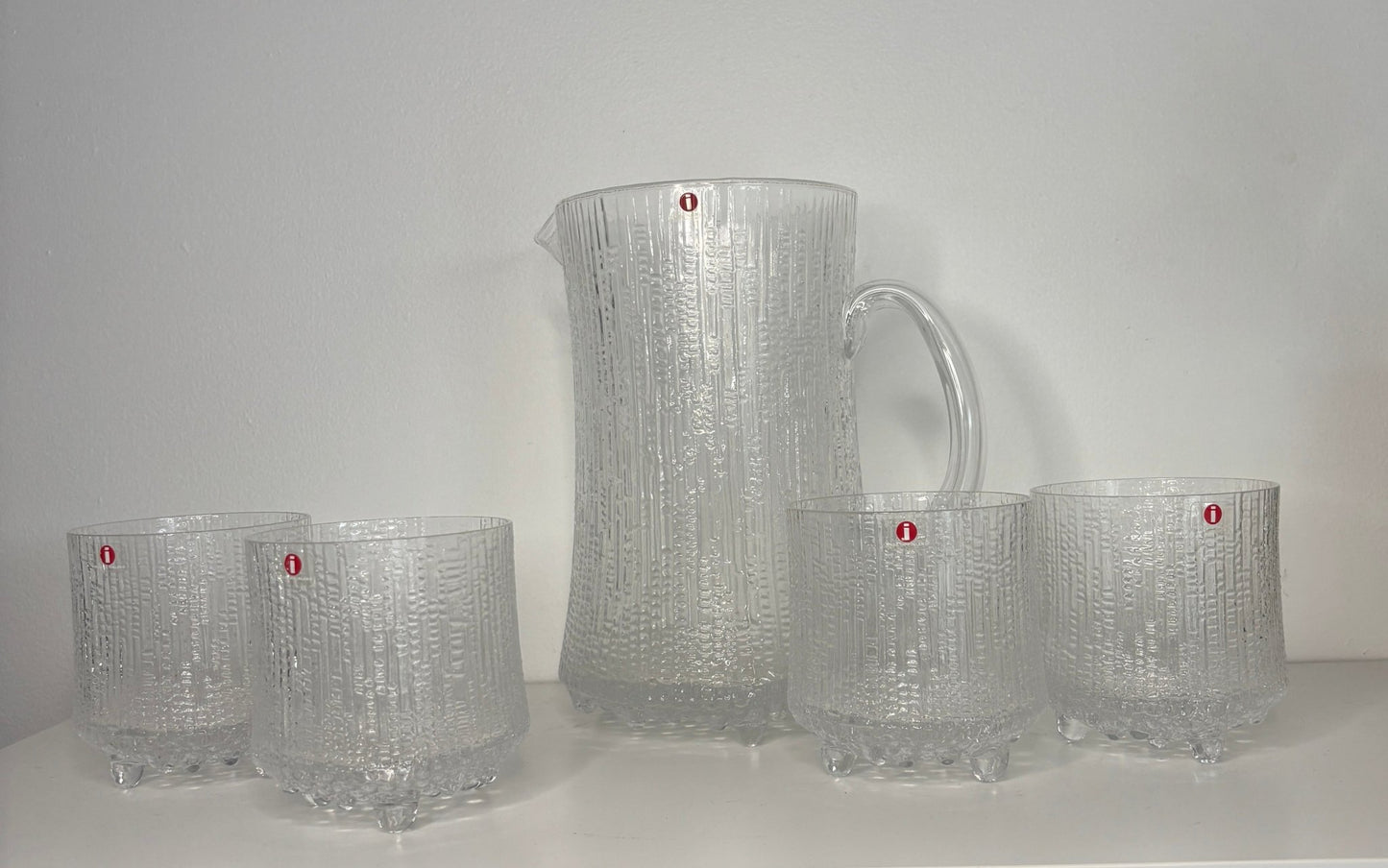 Iittala Ultima Thule Finland Water Pitcher and Glasses Set