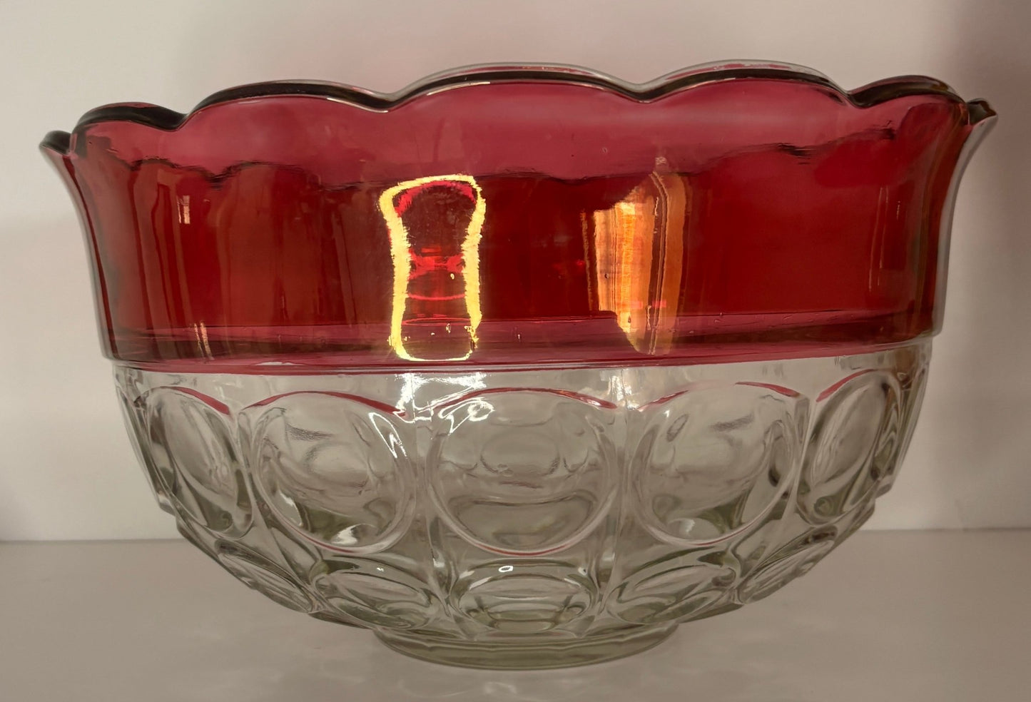 Indiana Glass Red Glass Punch Bowl Set