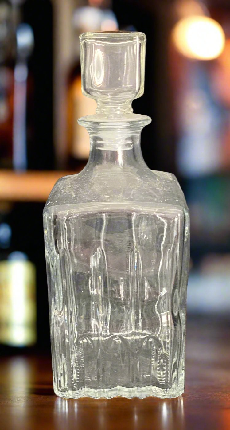 Italian Made Square Glass Whisky Decanter