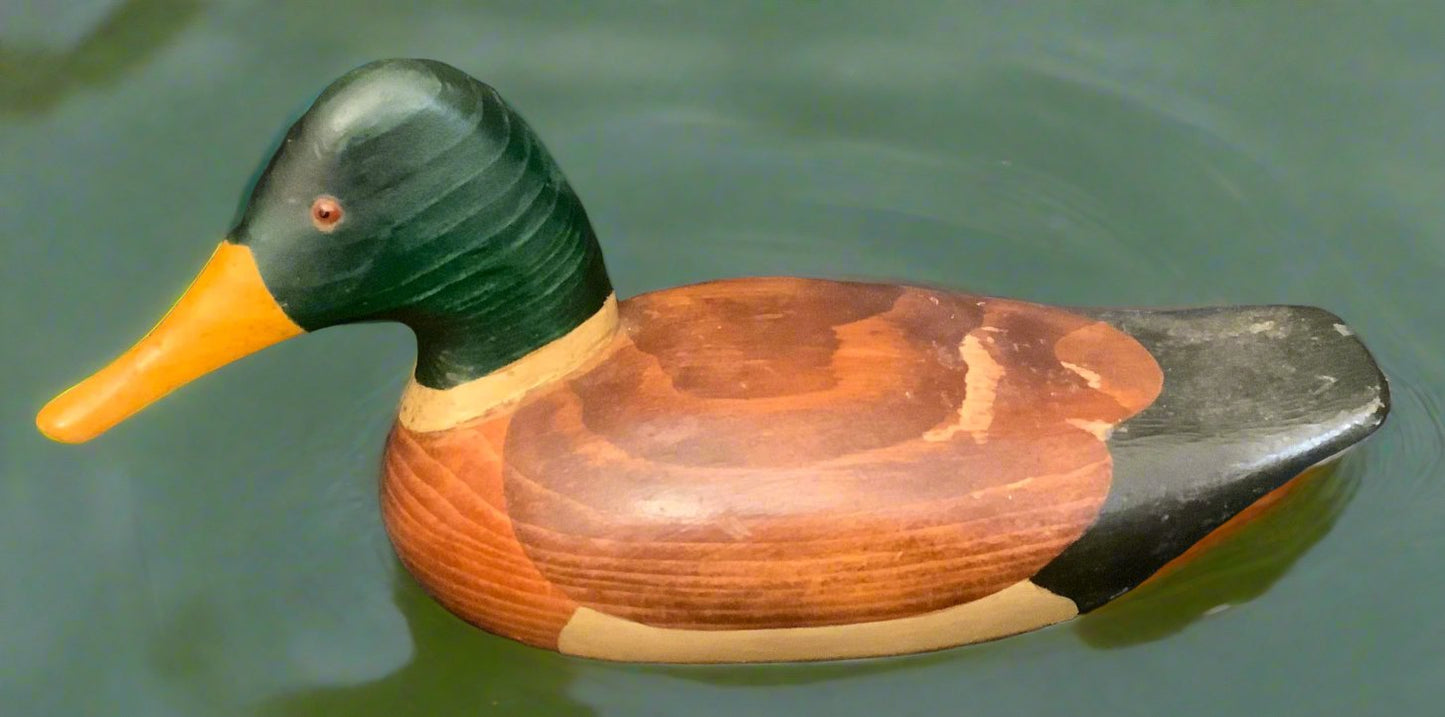 Jim Harkness Hand Carved Vintage Wood Duck