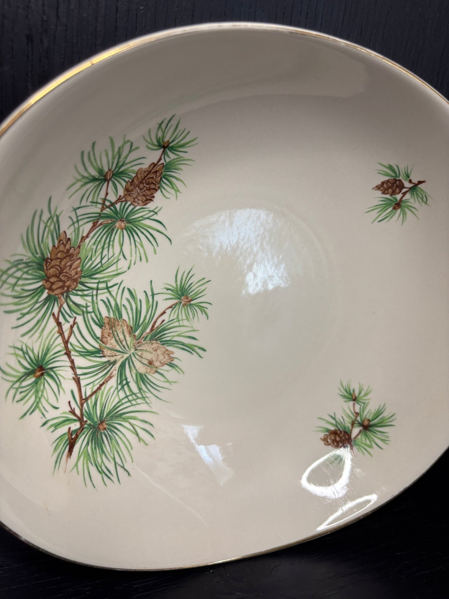 Pine Cone Oval Serving Bowl