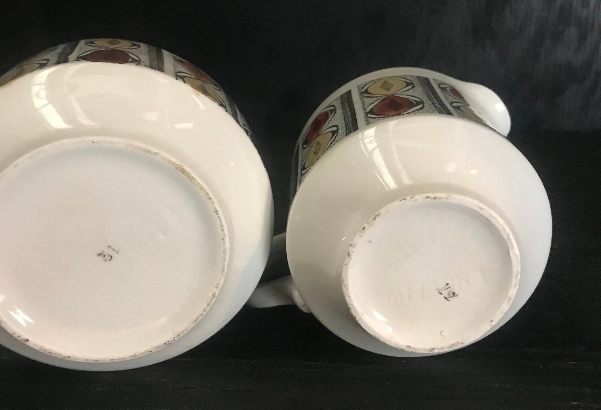 Kathie Winkle Mexico Creamer and Sugar Bowl