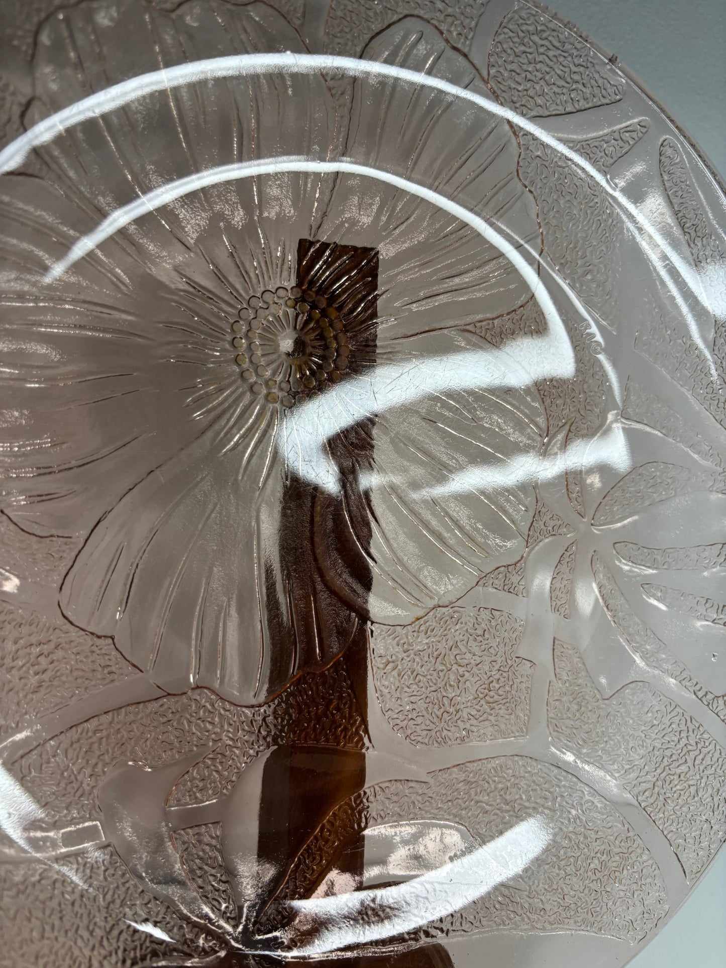 Pink Pressed Glass Dinner Plate