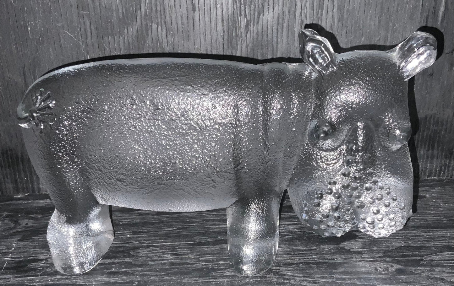 Kosta Boda Glass Hippo Sculpture Zoo Series by Bertil Vallien